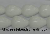 CPB25 15.5 inches 15*20mm teardrop white porcelain beads wholesale