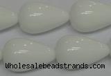 CPB26 15.5 inches 15*25mm teardrop white porcelain beads wholesale