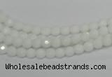 CPB31 15.5 inches 4mm faceted round white porcelain beads wholesale