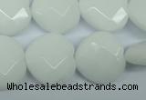 CPB313 15 inches 18*18mm faceted heart white porcelain beads