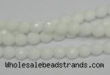 CPB32 15.5 inches 6mm faceted round white porcelain beads wholesale