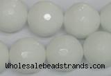 CPB38 15.5 inches 18mm faceted round white porcelain beads wholesale