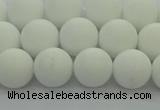 CPB413 15.5 inches 10mm round matte white porcelain beads