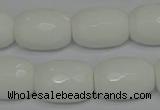 CPB44 15.5 inches 15*20mm faceted drum white porcelain beads