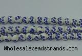 CPB501 15.5 inches 6mm round Painted porcelain beads