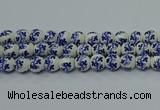 CPB511 15.5 inches 6mm round Painted porcelain beads