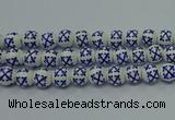 CPB521 15.5 inches 6mm round Painted porcelain beads