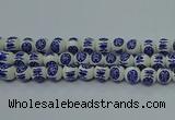 CPB531 15.5 inches 6mm round Painted porcelain beads