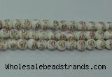 CPB571 15.5 inches 6mm round Painted porcelain beads