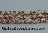 CPB611 15.5 inches 6mm round Painted porcelain beads