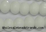 CPB62 15.5 inches 12*16mm faceted rondelle white porcelain beads