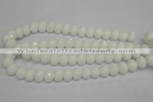 CPB62 15.5 inches 12*16mm faceted rondelle white porcelain beads