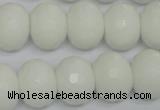 CPB63 15.5 inches 13*18mm faceted rondelle white porcelain beads