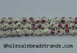 CPB631 15.5 inches 6mm round Painted porcelain beads