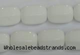 CPB67 15.5 inches 13*18mm drum white porcelain beads wholesale