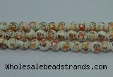 CPB671 15.5 inches 6mm round Painted porcelain beads