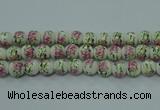 CPB681 15.5 inches 6mm round Painted porcelain beads