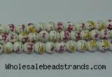 CPB691 15.5 inches 6mm round Painted porcelain beads