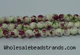 CPB701 15.5 inches 6mm round Painted porcelain beads