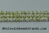 CPB721 15.5 inches 6mm round Painted porcelain beads