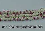 CPB741 15.5 inches 6mm round Painted porcelain beads