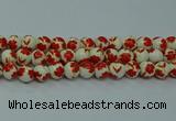 CPB761 15.5 inches 6mm round Painted porcelain beads