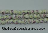 CPB771 15.5 inches 6mm round Painted porcelain beads