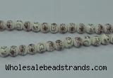 CPB791 15.5 inches 6mm round Painted porcelain beads