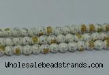 CPB802 15.5 inches 8mm round Painted porcelain beads