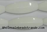 CPB82 15.5 inches 15*40mm rice white porcelain beads wholesale