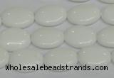 CPB86 15.5 inches 12*16mm oval white porcelain beads wholesale