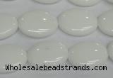 CPB88 15.5 inches 15*20mm oval white porcelain beads wholesale