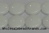 CPB98 15.5 inches 18mm flat round white porcelain beads wholesale