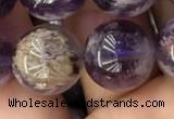 CPC614 15.5 inches 14mm round purple phantom quartz beads