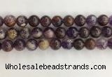 CPC663 15.5 inches 12mm round purple phantom quartz beads