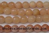 CPE12 15.5 inches 8mm faceted round peach stone beads wholesale