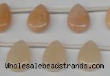 CPE22 Top-drilled 12*16mm flat teardrop peach stone beads wholesale