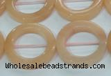 CPI105 15.5 inches 25mm donut pink aventurine jade beads