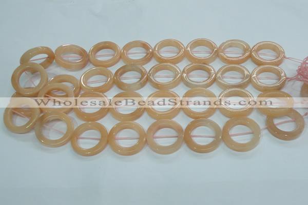 CPI105 15.5 inches 25mm donut pink aventurine jade beads