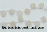 CPI11 15.5 inches 6*8mm top-drilled teardrop pink aventurine jade beads