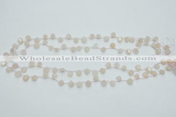 CPI11 15.5 inches 6*8mm top-drilled teardrop pink aventurine jade beads