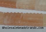 CPI155 15.5 inches 18*25mm carved rectangle pink aventurine jade beads