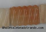 CPI156 15.5 inches 25*35mm carved rectangle pink aventurine jade beads