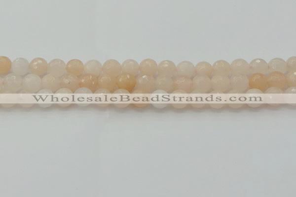 CPI212 15.5 inches 8mm faceted round pink aventurine jade beads