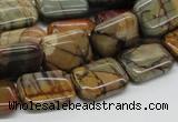 CPJ09 15.5 inches 12*16mm rectangle picasso jasper beads wholesale