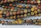 CPJ151 15.5 inches 4mm round picasso jasper gemstone beads