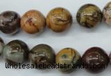 CPJ155 15.5 inches 12mm round picasso jasper gemstone beads