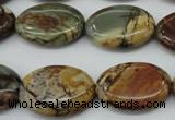 CPJ167 15.5 inches 18*25mm oval picasso jasper gemstone beads