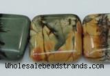 CPJ169 15.5 inches 22*30mm rectangle picasso jasper gemstone beads