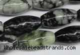 CPJ211 15.5 inches 12*24mm rice green picasso jasper beads